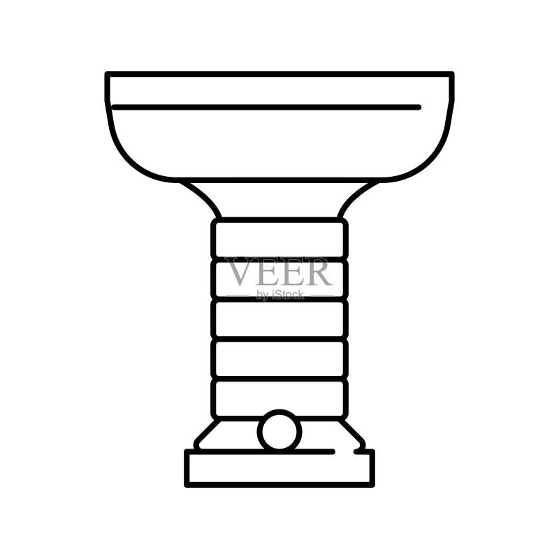 水烟碗线条图标矢量插画图标素材