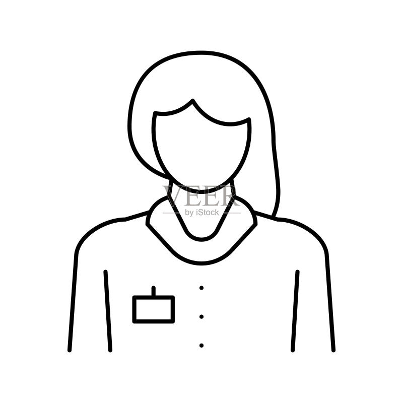 护士家庭护理服务线性图标矢量图图标素材