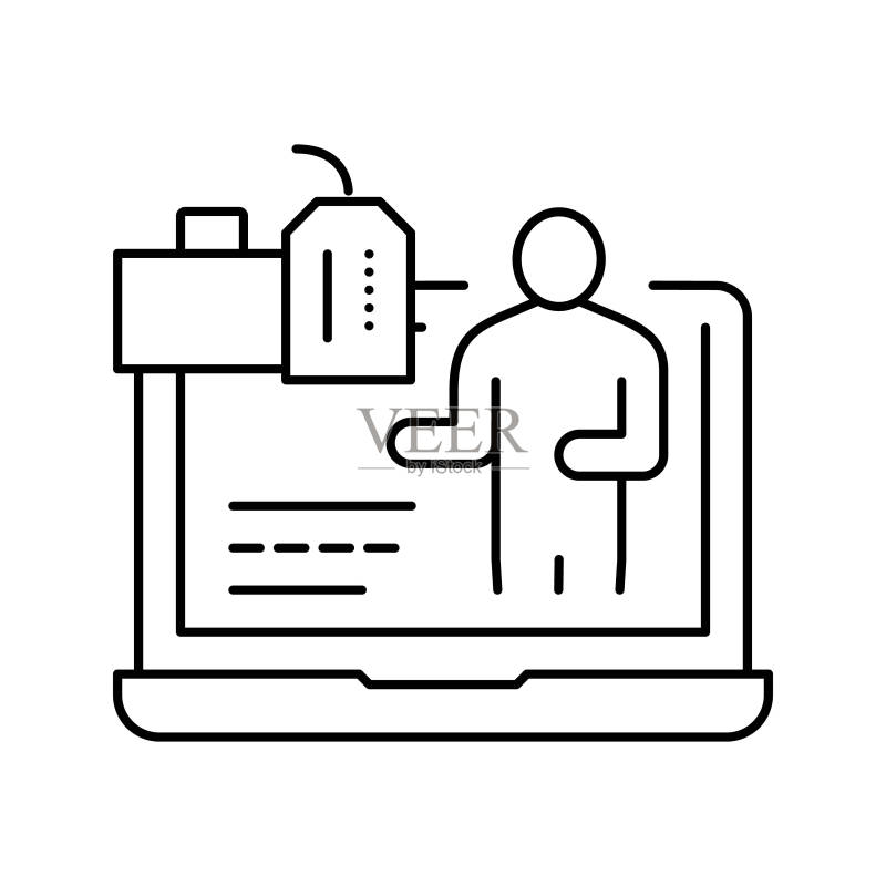 博客声誉管理线性图标矢量插画图标素材