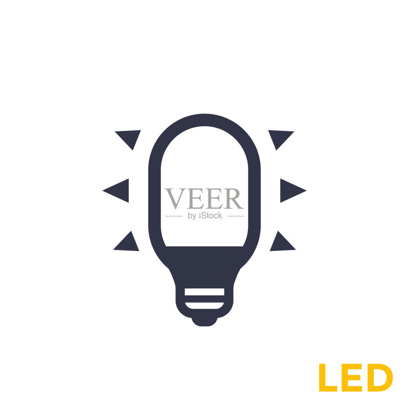 LED灯泡图标,矢量图图标素材