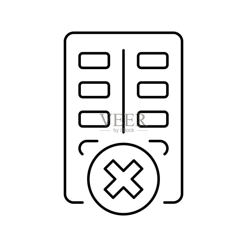 禁止儿童接触陌生盗贼的线条图标矢量图图标素材