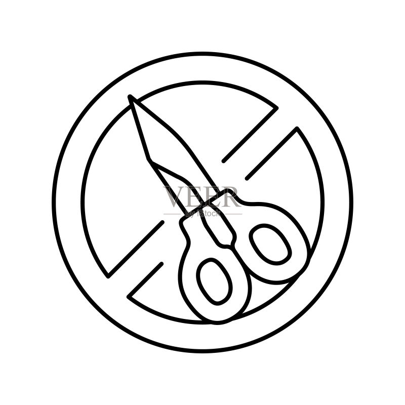 禁止吸烟标志 线条矢量插画图标素材