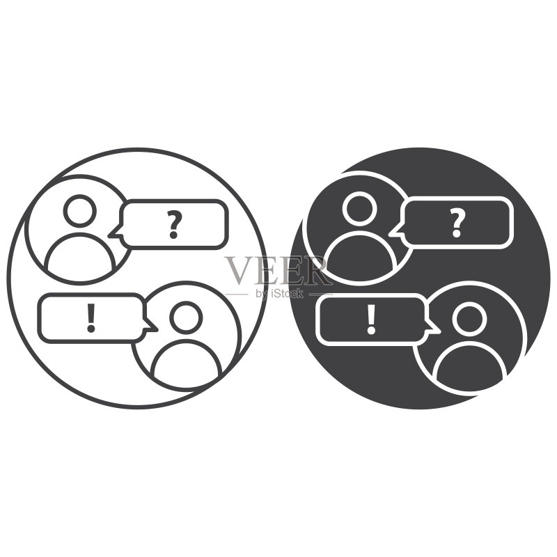 问答矢量图标模板图标素材
