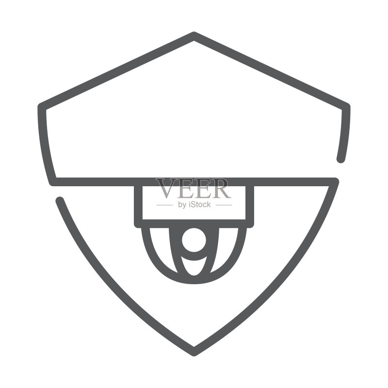 监控盾牌安全保护矢量图标轮廓模板图标素材