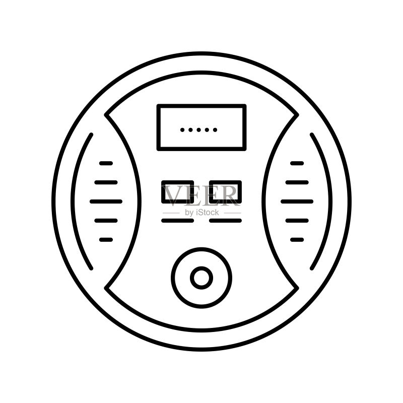 一氧化碳探测器线性图标矢量图图标素材