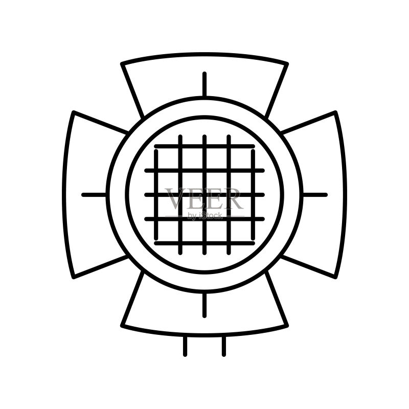 聚光灯电气设备线性图标矢量图图标素材