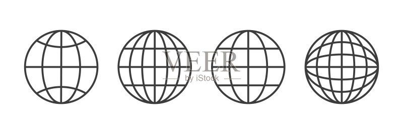 地球线性图标集图标素材
