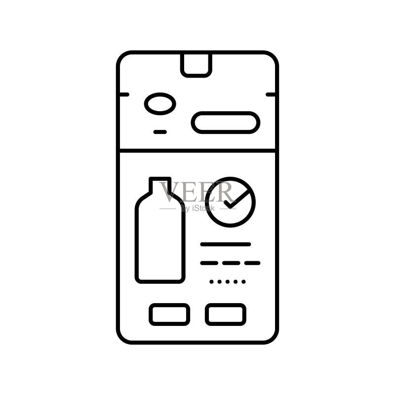 手机应用在线订水线性图标矢量图图标素材