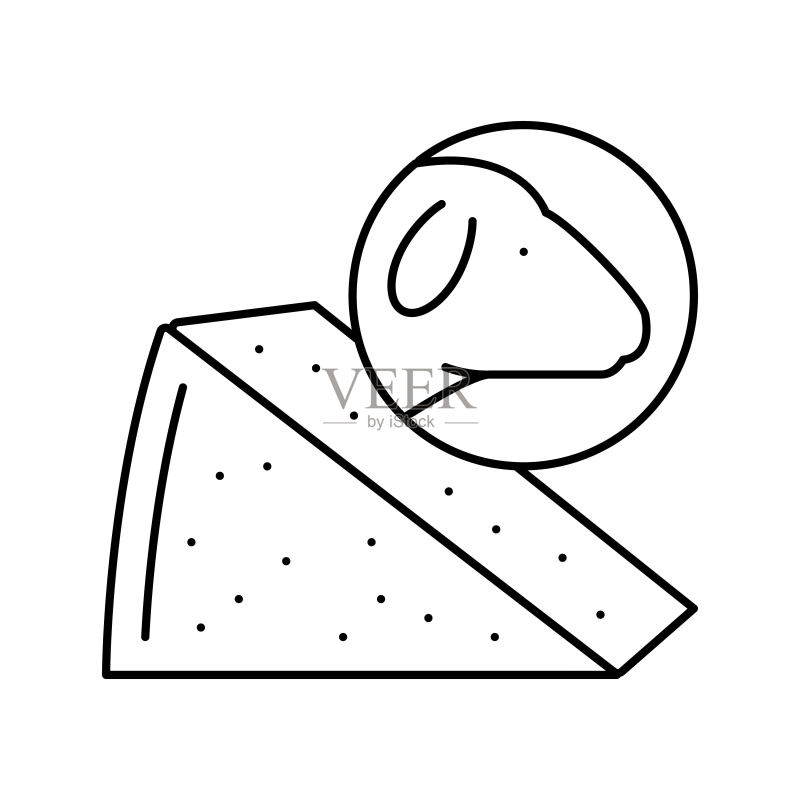 奶酪绵羊线条图标矢量插画图标素材