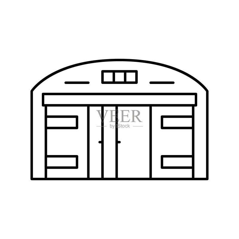 仓库施工线性图标矢量图图标素材
