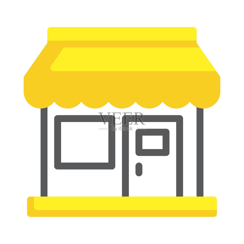 商店正面线条图标图标素材