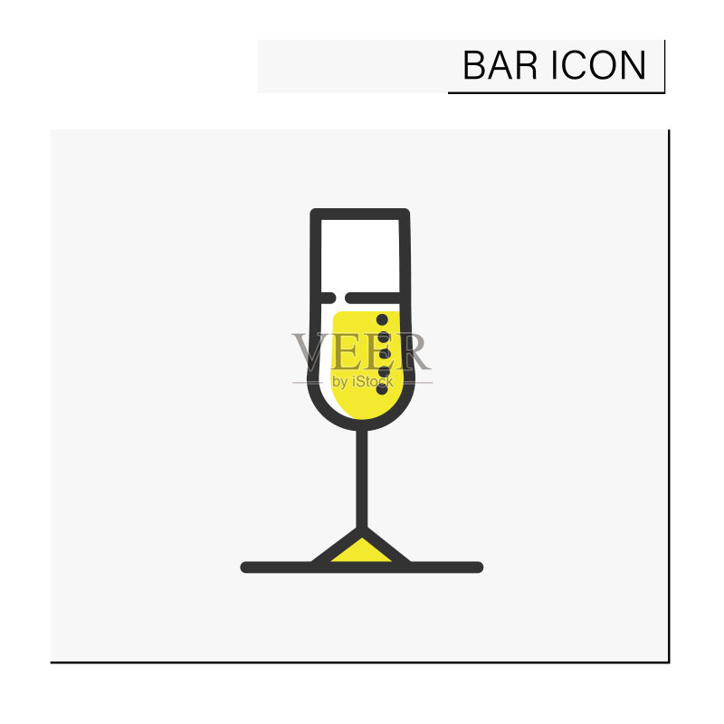 香槟酒杯彩色图标图标素材