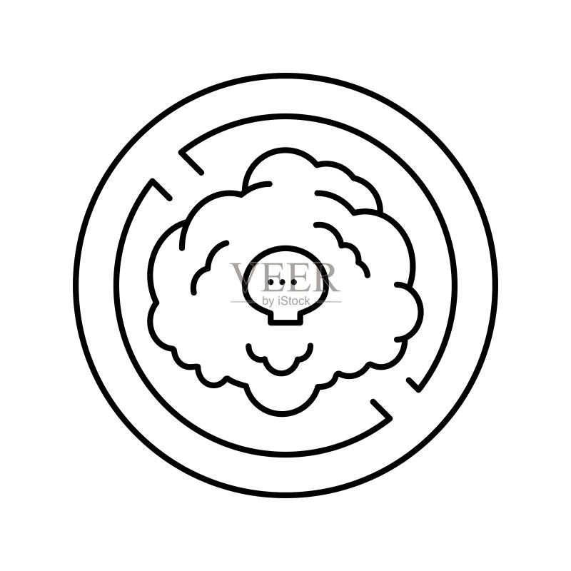 无毒化妆品线性图标矢量图图标素材
