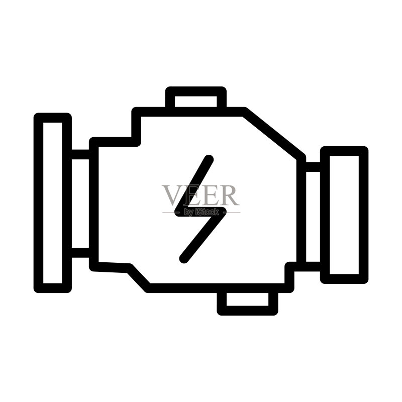 发动机图标(线性细描边)图标素材