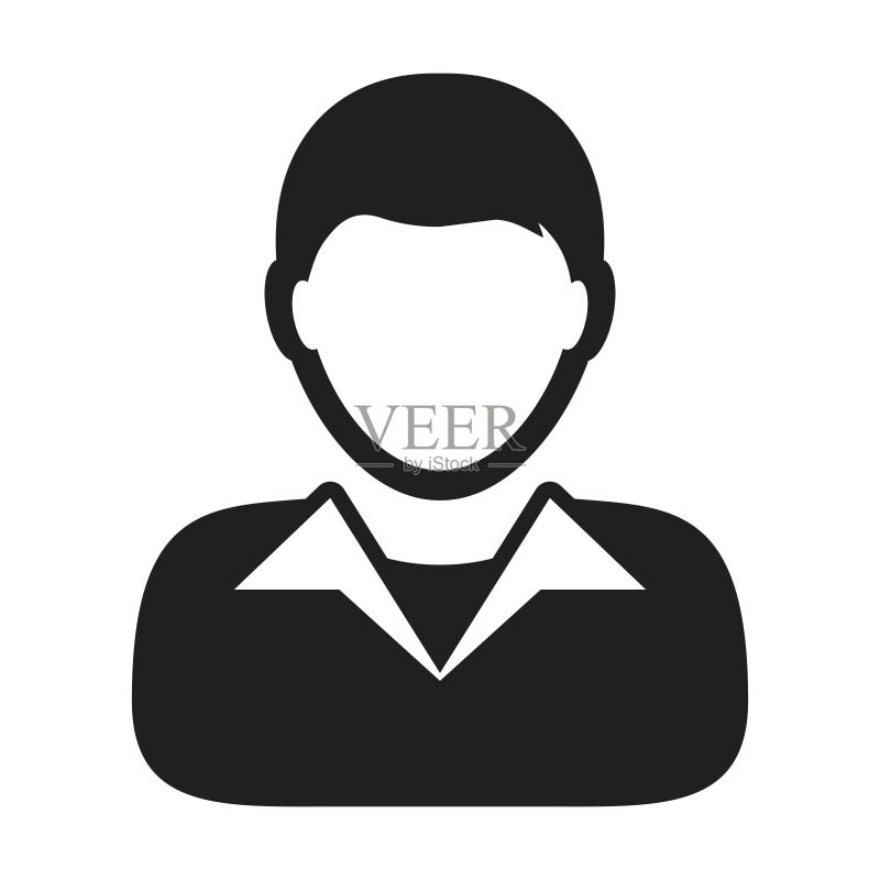 扁平彩色字形图示标志中的商务男性用户个人资料头像符号管理员图标矢量图标素材
