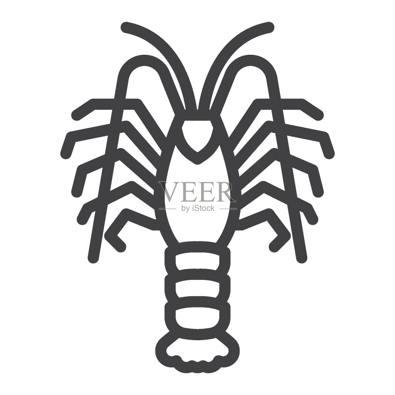 海螯虾线条图标图标素材