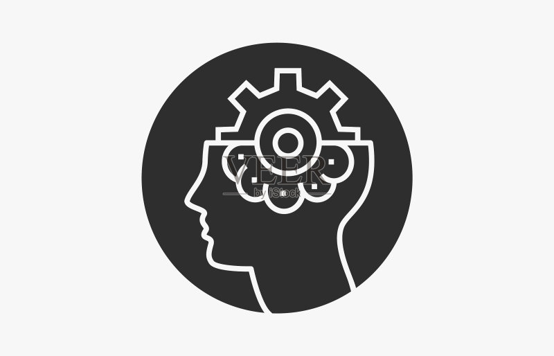白色背景上的机器学习图标图标素材