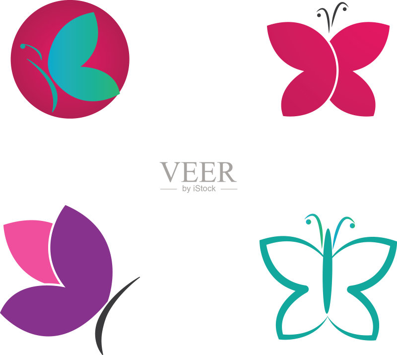 美妆蝴蝶logo图标素材