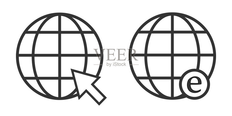 地球网络图标矢量符号图标素材