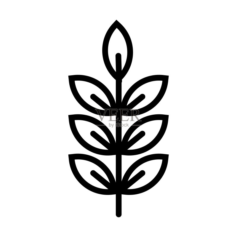 RecognitionException,来自自然系列的美国花楸图标。白色背景上孤立的美国花楸、自然、玉米轮廓细线条图标。用于网络的美国花楸线条矢量标志、符号。图标素材