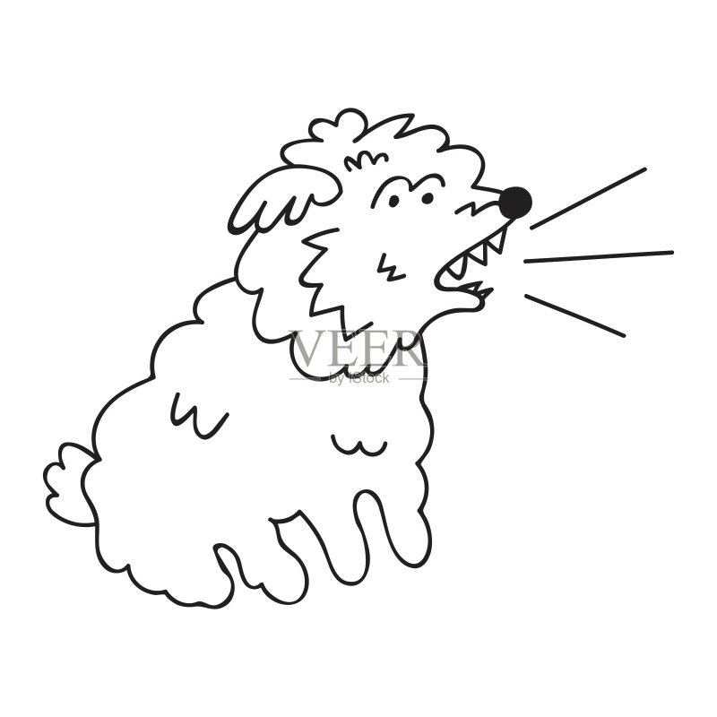 大声吠叫的小狗插画图片素材