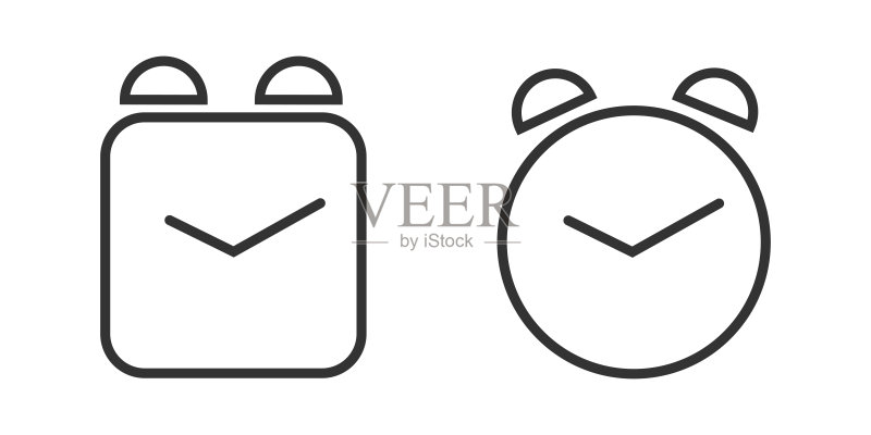 闹钟图标:桌面时钟符号,时间显示矢量设备图标素材