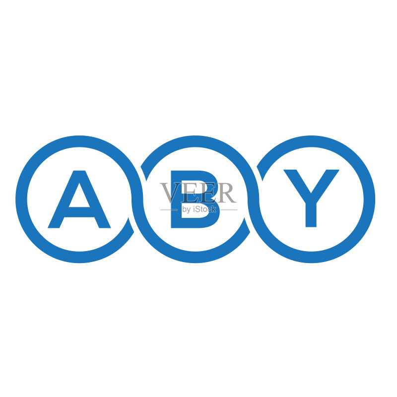 白色背景上的字母ABY标志设计图标素材