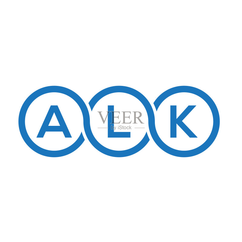 白色背景上的ALK字母标志设计图标素材