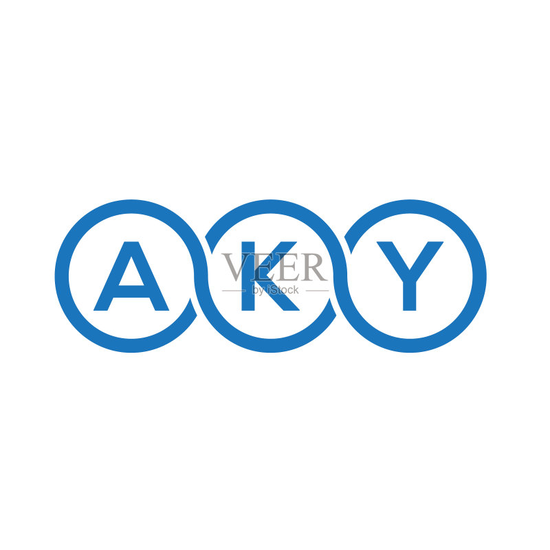 白色背景上的AKY字母标志设计图标素材