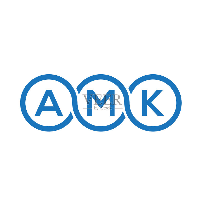 AMK字母标志设计,白色背景图标素材