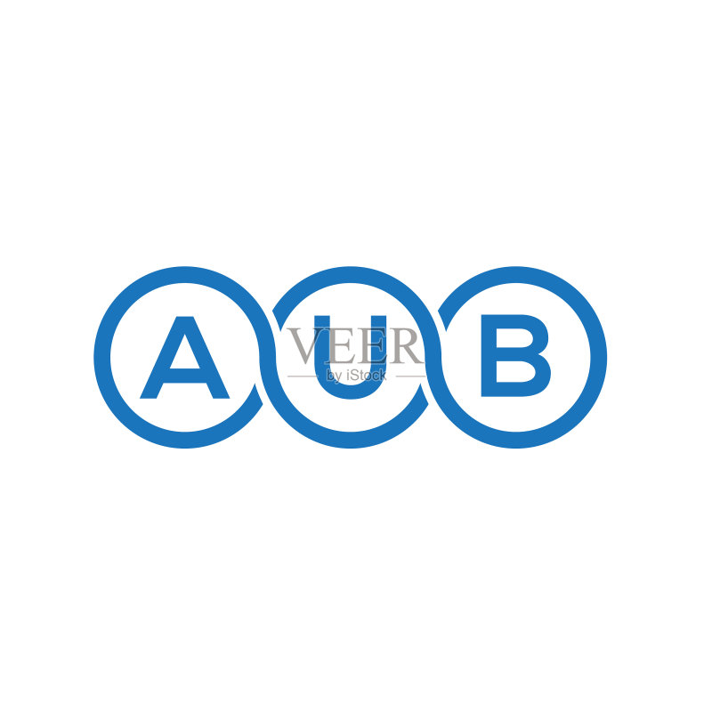 白色背景上的AUB字母标志设计图标素材