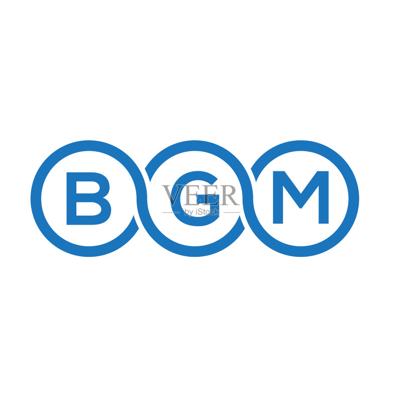 白色背景字母BGM标志设计图标素材