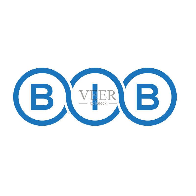 白色背景上的BIB字母标志设计图标素材
