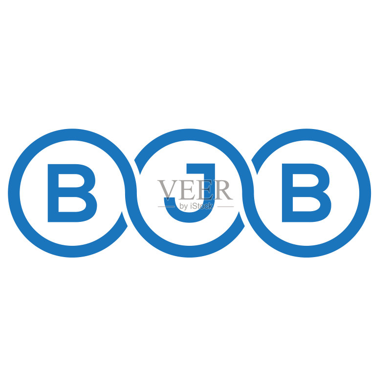白色背景上的BJB字母标志设计图标素材