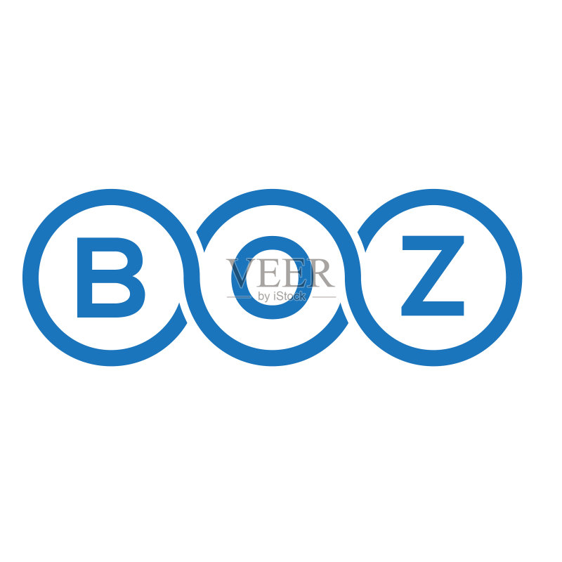 白色背景上的BOZ字母标志设计图标素材