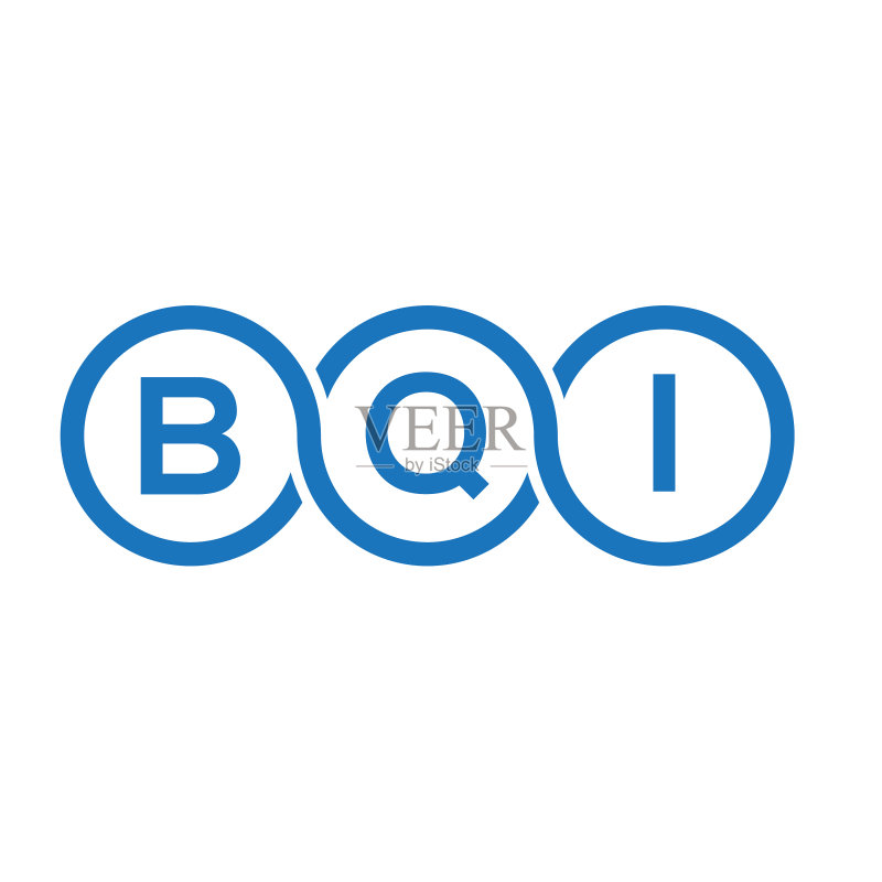 BQI字母标志设计,白色背景图标素材