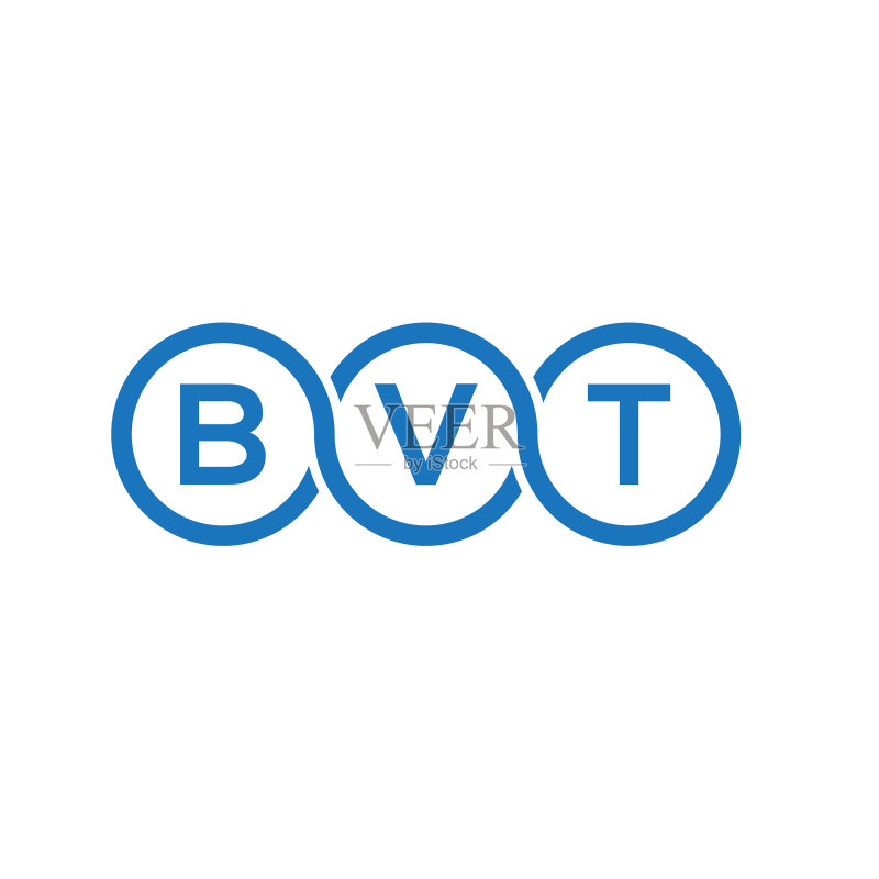 白色背景上的BVT字母标志设计图标素材
