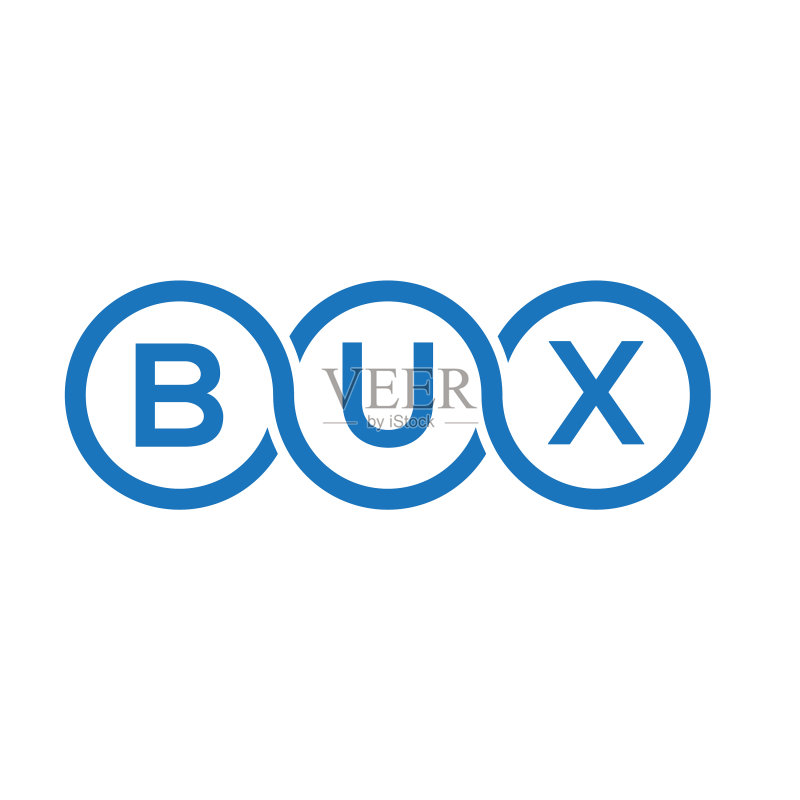白色背景上的BUX字母标志设计图标素材