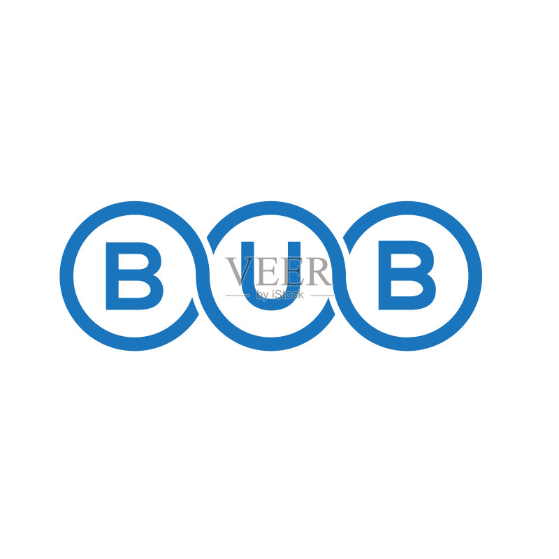 白色背景上的BUB字母标志设计图标素材