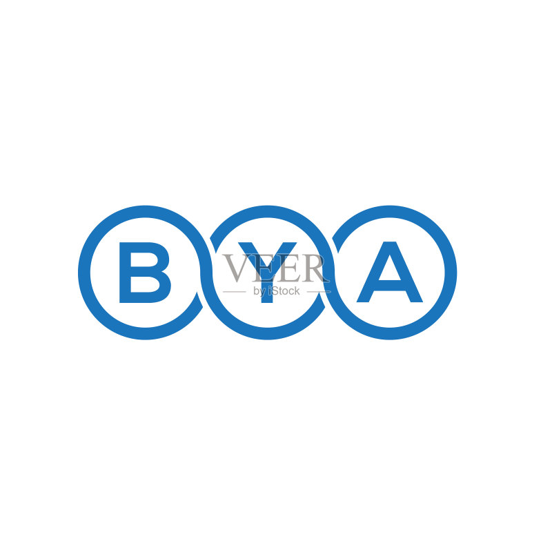白色背景上的bya字母Logo设计图标素材