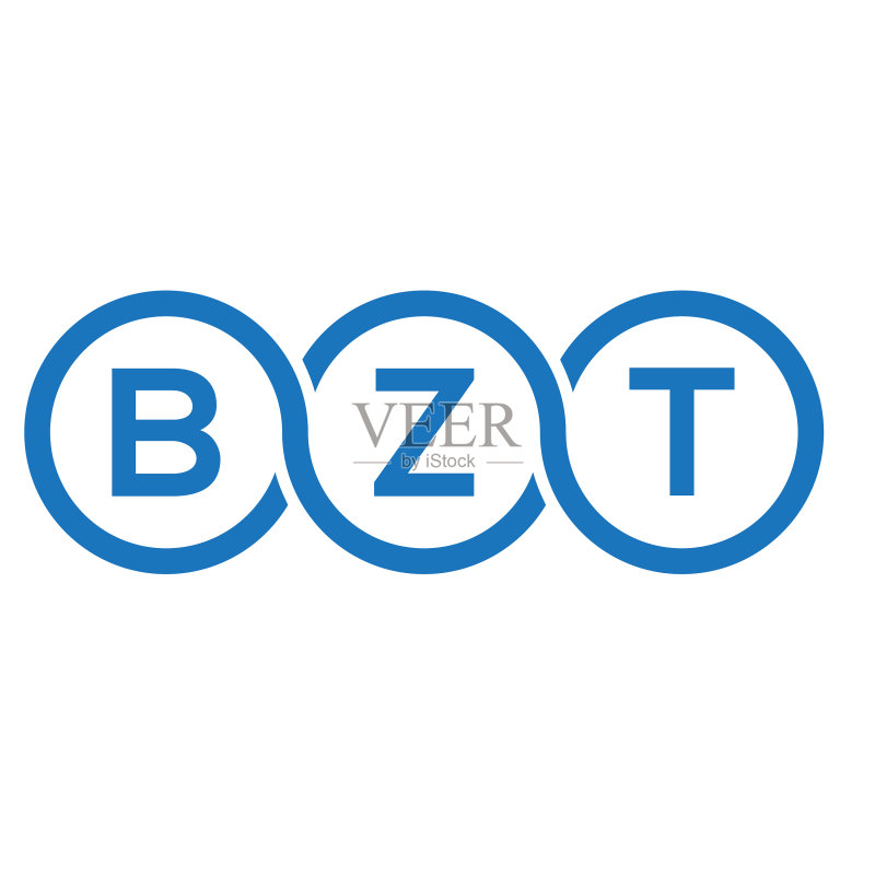 白色背景上的BZT字母标志设计图标素材