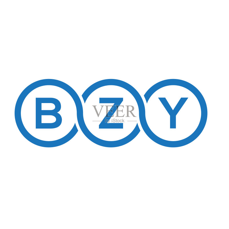 白色背景上的BZY字母标志设计图标素材