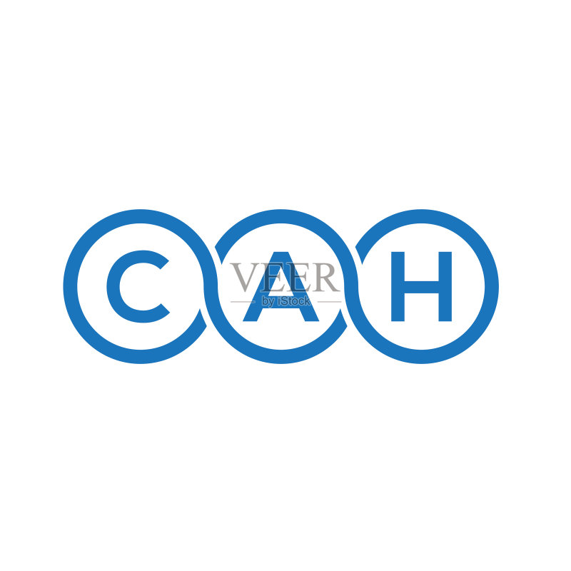 白色背景上的CAH字母标志设计图标素材