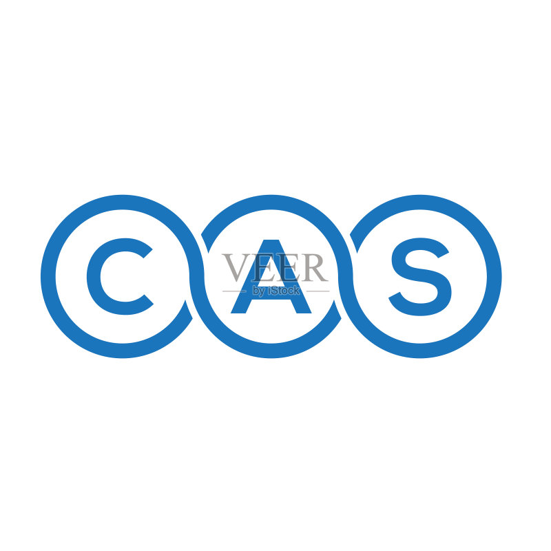 白色背景上的CAS字母标志设计图标素材