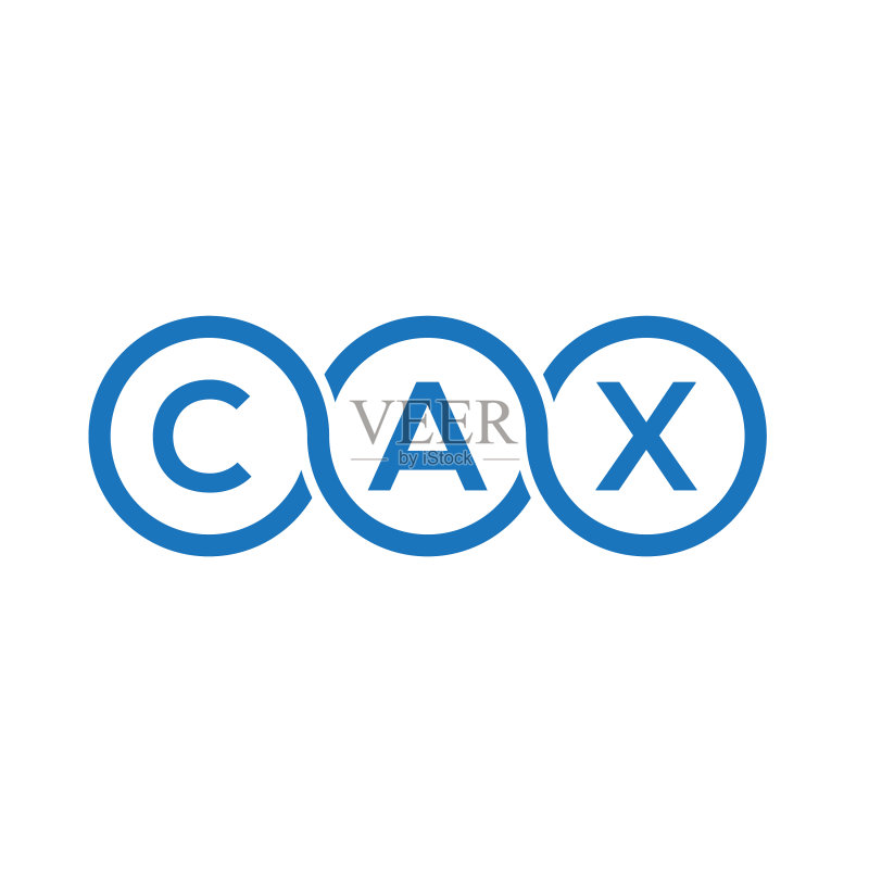白色背景上的CAX字母Logo设计图标素材