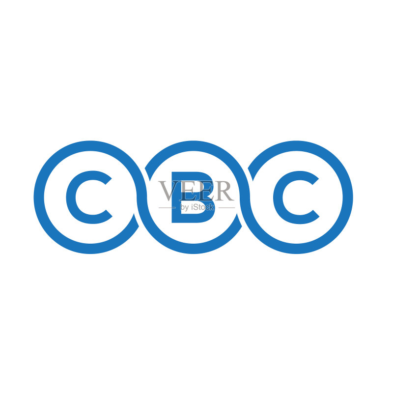 白色背景上的CBC字母标志设计图标素材
