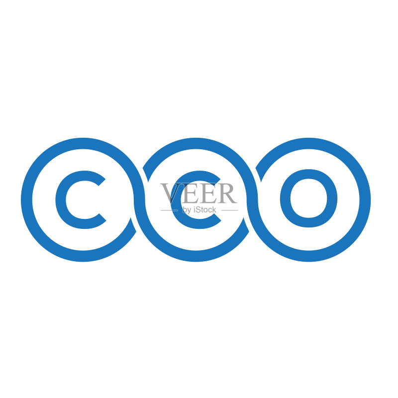 白色背景上CCO字母标志设计图标素材
