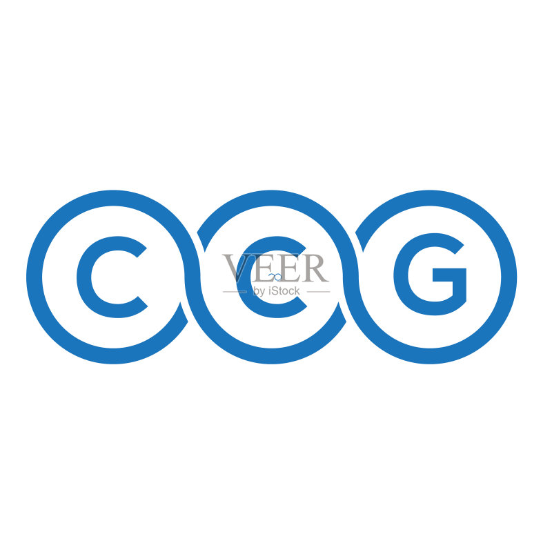 白色背景上的CCG字母标志设计图标素材