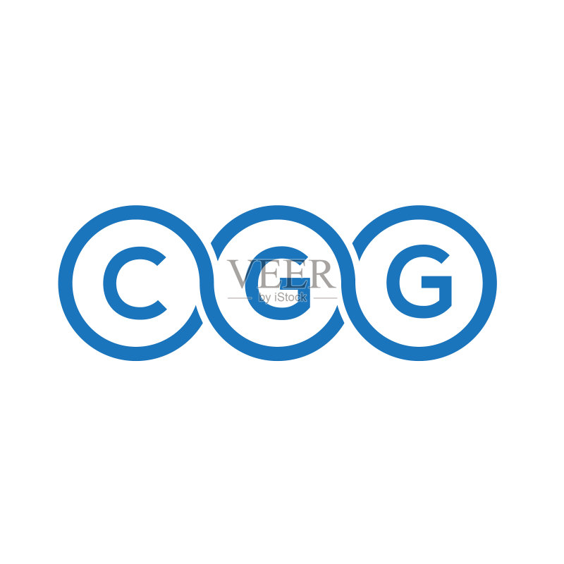 白色背景上的CGG字母标志设计图标素材