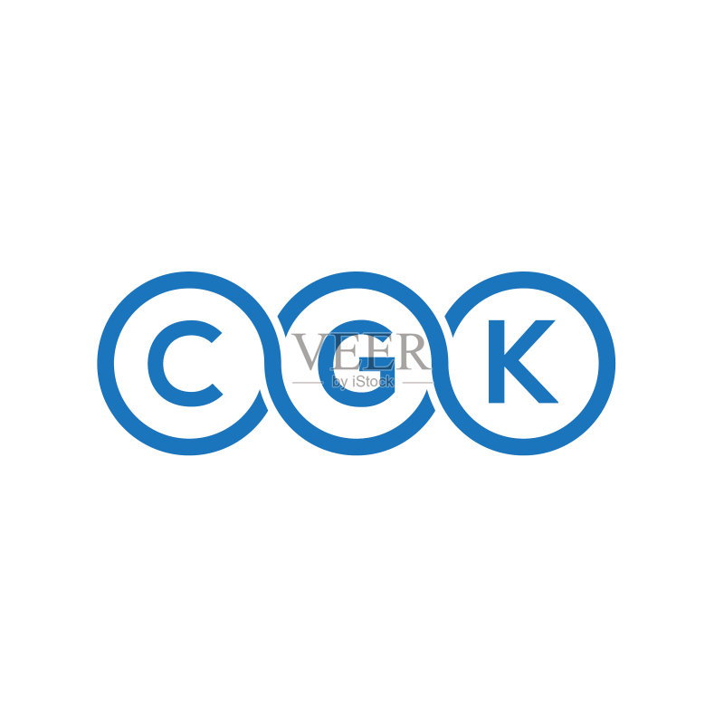 白色背景上的CGK字母标志设计图标素材